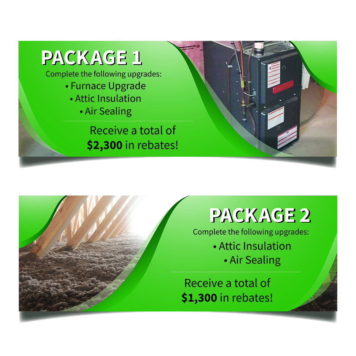 Promo packages from the Home Efficiency Rebate